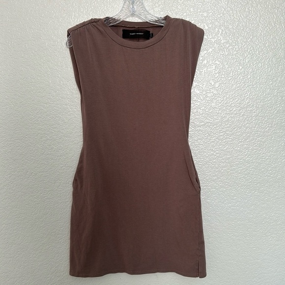 Code x Mode Tan Shoulder-Pad Dress Size XS - Picture 1 of 4
